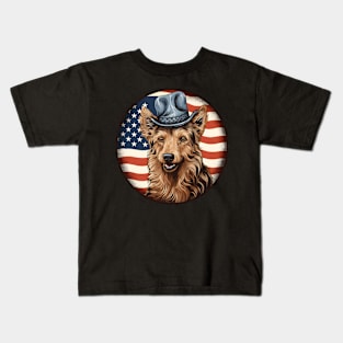 Patriotic Australian Terrier Kids T-Shirt